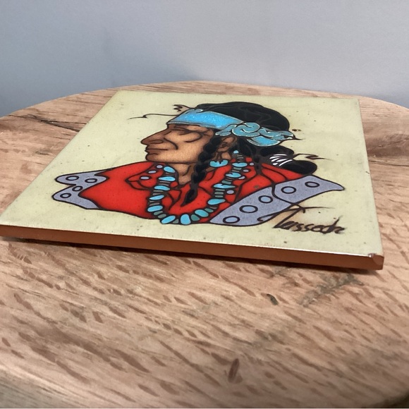 Vintage - Artist Cleo Teissedre - Kiln Fired - Hand Painted - Ceramic Tile Decor - Picture 7 of 14